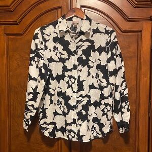 J. Jill Linen Floral Button-Up Shirt     Size XS